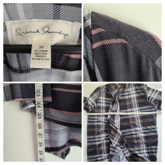 Bundle of 3 Open Front Tops 3X Cardigan Plaid Stripe Casual Comfy Flowy Wrap - Picture 10 of 10
